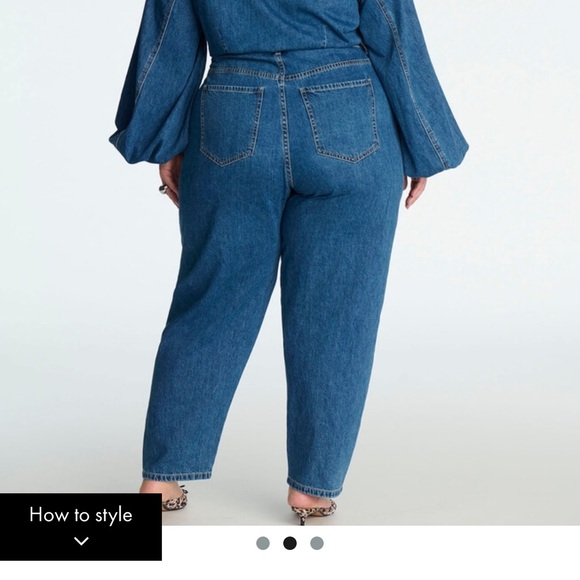 Barrel Leg Denim Jumpsuit - Picture 2 of 4
